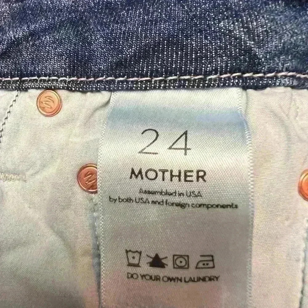 MOTHER Distressed Jeans The Looker Crop Gypsy Size 24 - Picture 10 of 12